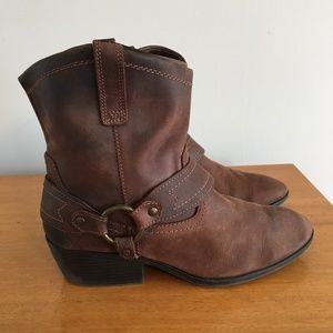 Mossimo Brown Leather Cowboy Booties | Size 11
